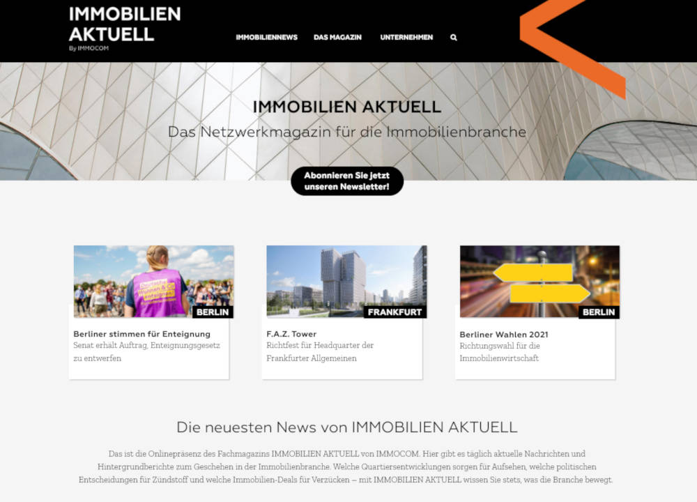 Immobilien Aktuell digital Website